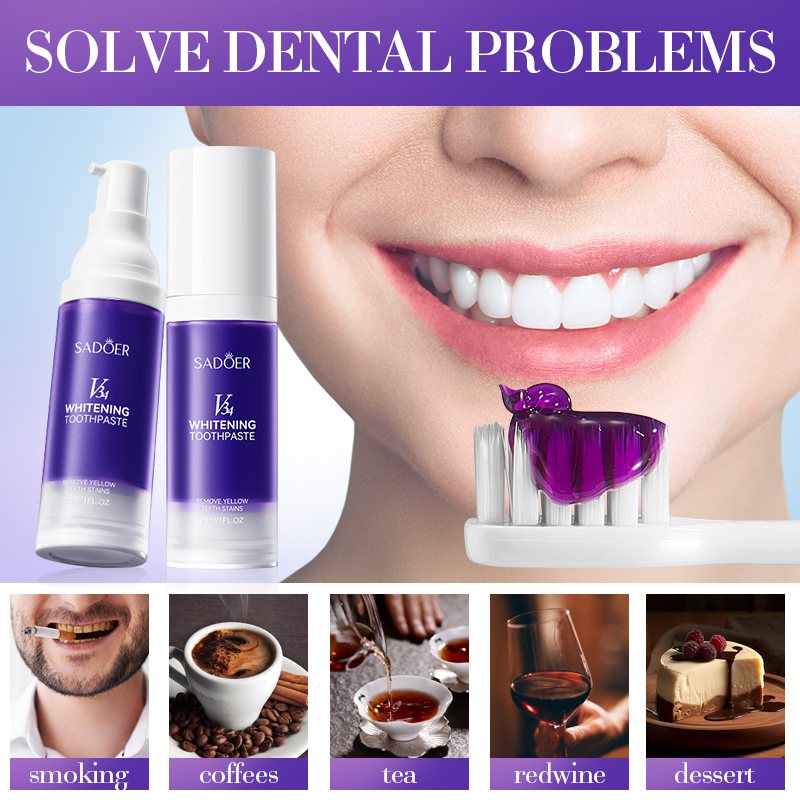 Teeth Whitening Hismile - SADOER V34 Dentifricio Smacchiatore per Denti