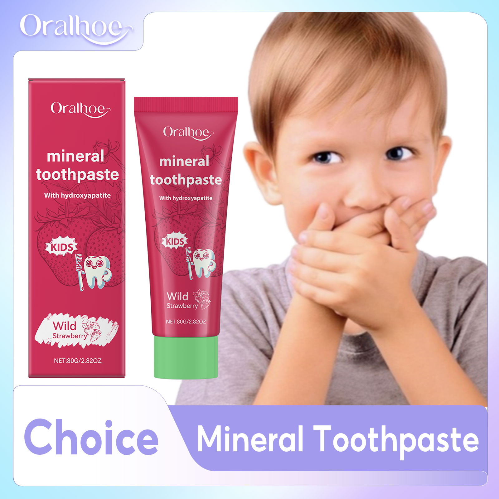 Hydroxyapatite Toothpaste - Dentifricio per Bambini Oralhoe, Sbiancante e