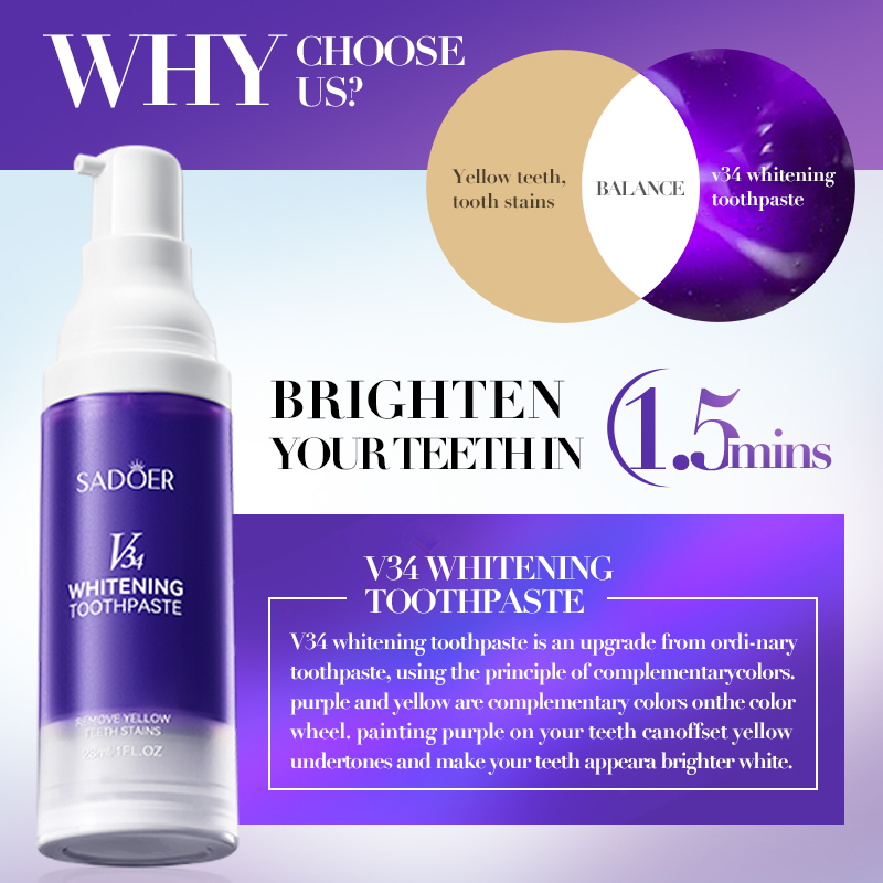 SADOER V34 Dentifricio Smacchi - Teeth Whitening Hismile recensione e prezzo